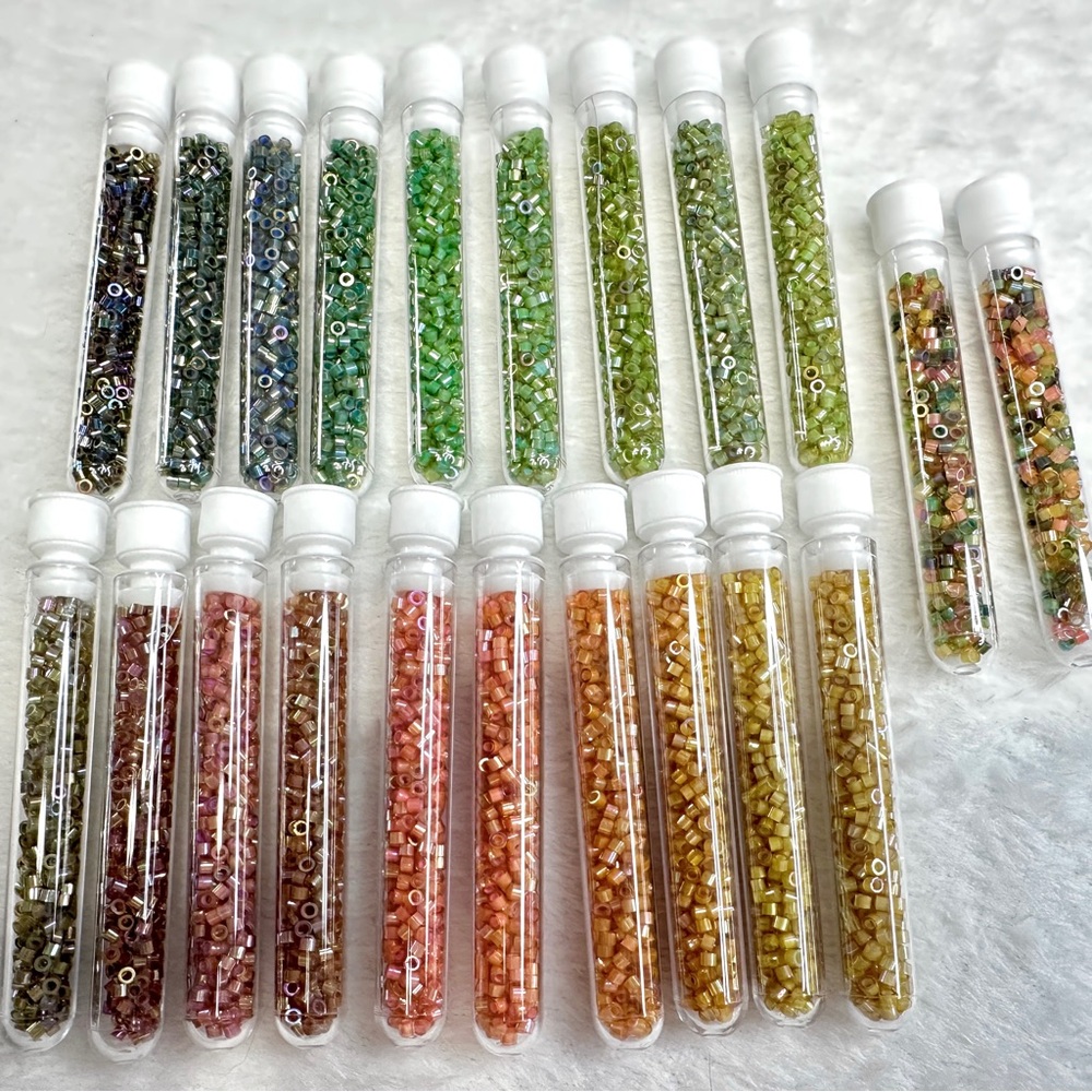 Colorful Glass Seed Beads in Tubes
